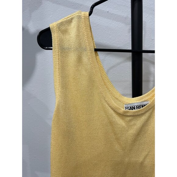 Vintage San Remo Yellow Sleeveless Knit Tank Top By Laura Knits - Picture 4 of 7